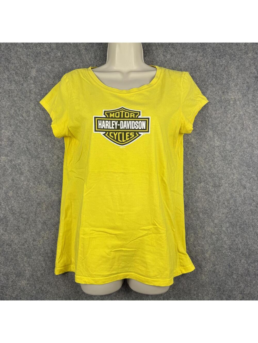 Harley Davidson New Smyrna Beach FL T Shirt Yellow Glitter Women Size XL 363